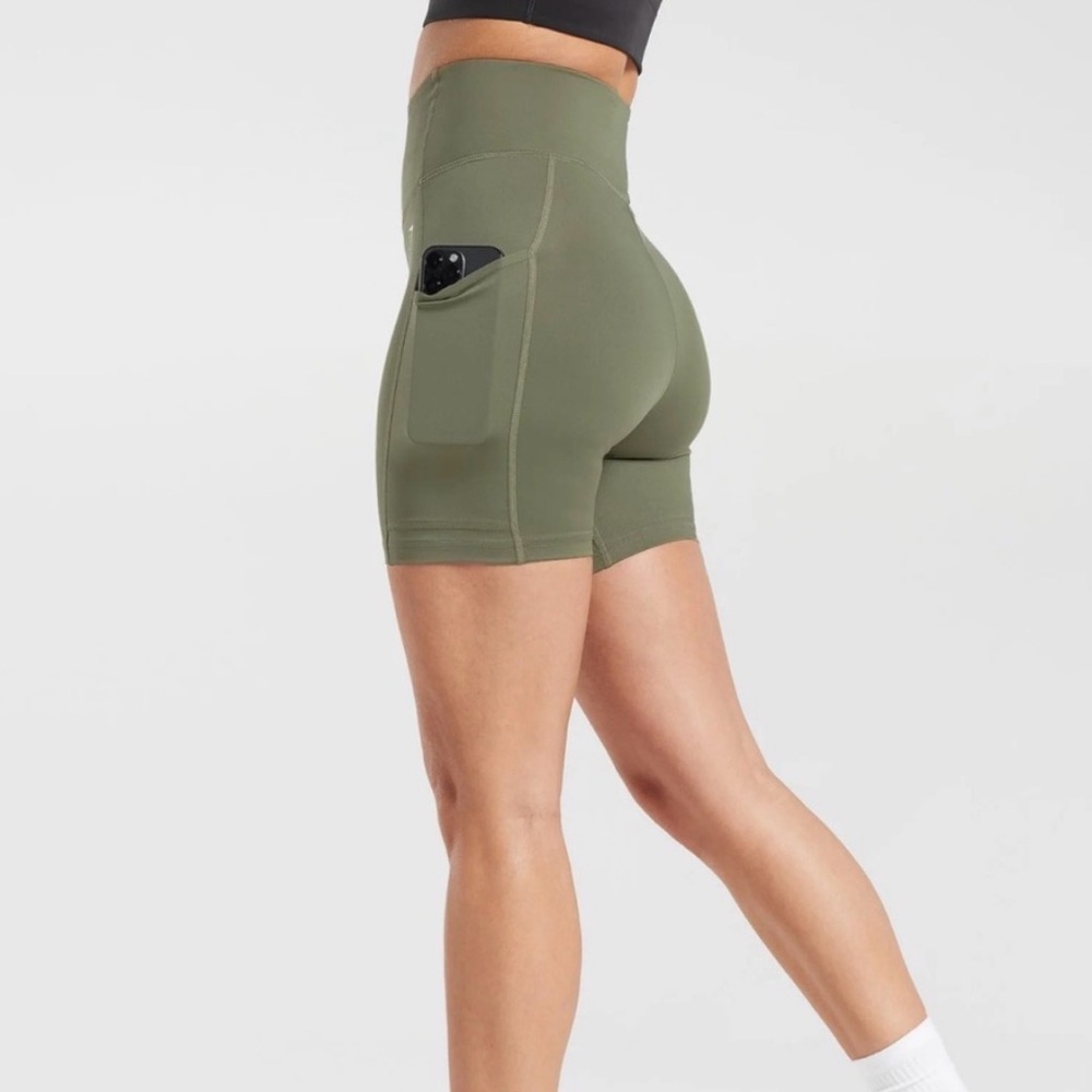 Gymshark Olive Bike Shorts for Women NEW